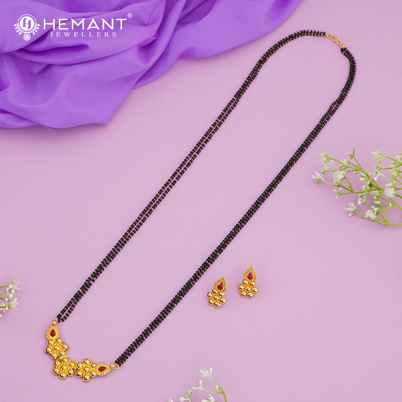 Micro Gold Plated Kudi Pendal Mangalsutra Set – Maharashtrian Style - 5501-02