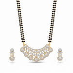Sparkling American Diamond Designer Long Mangalsutra Set with Matching Earrings - 5649