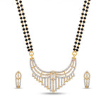 Sparkling American Diamond Long Mangalsutra Set with Earrings - 5647