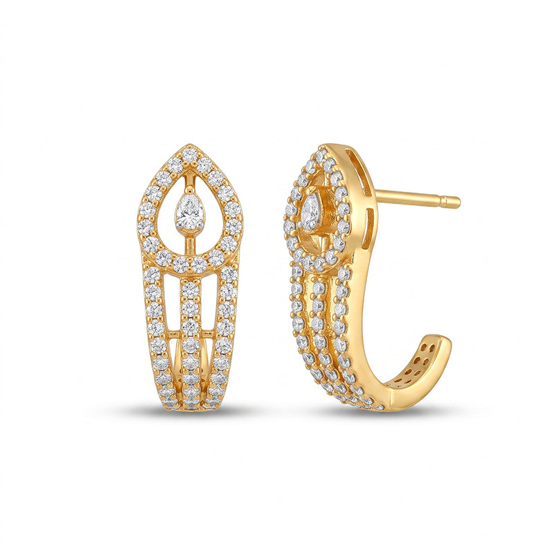Sparkling American Diamond Long Mangalsutra Set with Earrings - 5647