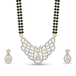 Sparkling American Diamond Long Mangalsutra Set with Matching Earrings - 5655