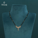 Sparkling Cubic Zirconia Floral Pendant Short Mangalsutra - 5105