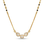 Sparkling Cubic Zirconia Trio Motif Micro Gold Plated Short Mangalsutra - 5212