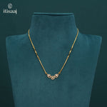 Sparkling Cubic Zirconia Trio Motif Micro Gold Plated Short Mangalsutra - 5212