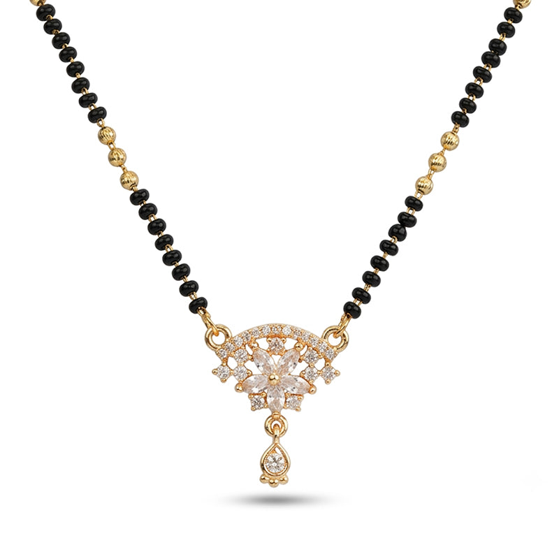 Sparkling CZ Floral Pendant Mangalsutra - 5108