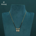 Sparkling CZ Studded Dual Drop Designer Short Mangalsutra - 5117
