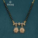 Sparkling CZ Studded Dual Drop Designer Short Mangalsutra - 5117