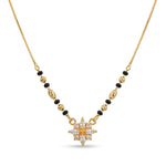 Sparkling Floral Cubic Zirconia Short Mangalsutra with Chain - 5210