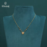 Sparkling Floral Cubic Zirconia Short Mangalsutra with Chain - 5210
