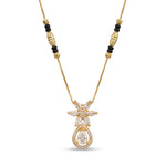Sparkling Floral Teardrop Cubic Zirconia Mangalsutra Necklace - 5226