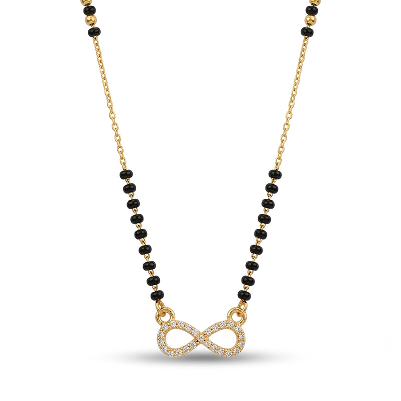 Sparkling Infinity Motif Micro Gold Plated CZ Mangalsutra - 5221