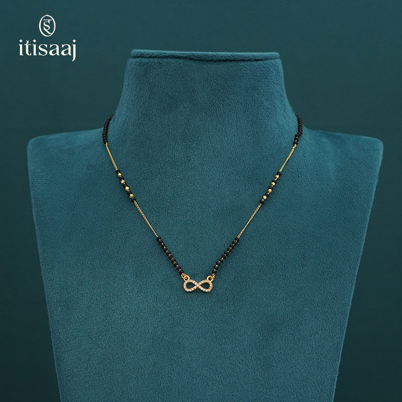 Sparkling Infinity Motif Micro Gold Plated CZ Mangalsutra - 5221