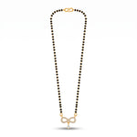 Sparkling Infinity Motif Micro Gold Plated Short Mangalsutra with Pear Stone Drop - 3929