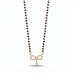 Sparkling Infinity Motif Micro Gold Plated Short Mangalsutra with Pear Stone Drop - 3929