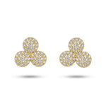 Sparkling Tri-Cluster Stud Earrings - 5663