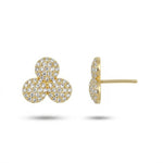 Sparkling Tri-Cluster Stud Earrings - 5663