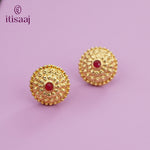Traditional Antique Gold Finish Long Four Layer Vati Mangalsutra Set with Earrings - 4800-04