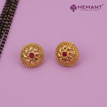 Traditional Antique Gold Finish Long Four Layer Vati Mangalsutra Set with Earrings