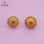 Traditional Antique Gold Finish Long Four Layer Vati Mangalsutra Set with Earrings - 5093