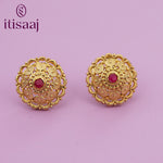 Traditional Antique Gold Finish Long Four Layer Vati Mangalsutra Set with Earrings - 5091