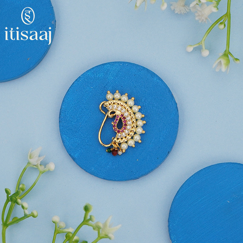 Traditional Bridal Wear Nath/Nose Pin (Pressing) - 5125