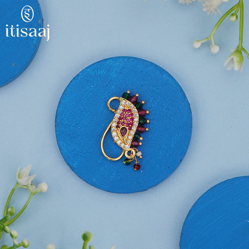 Traditional Bridal Wear Nath/Nose Pin (Pressing) - 5129