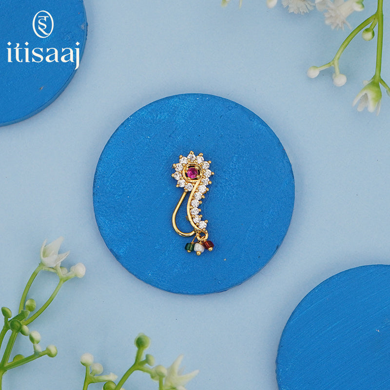 Traditional Bridal Wear Nath/Nose Pin (Pressing) - 5126