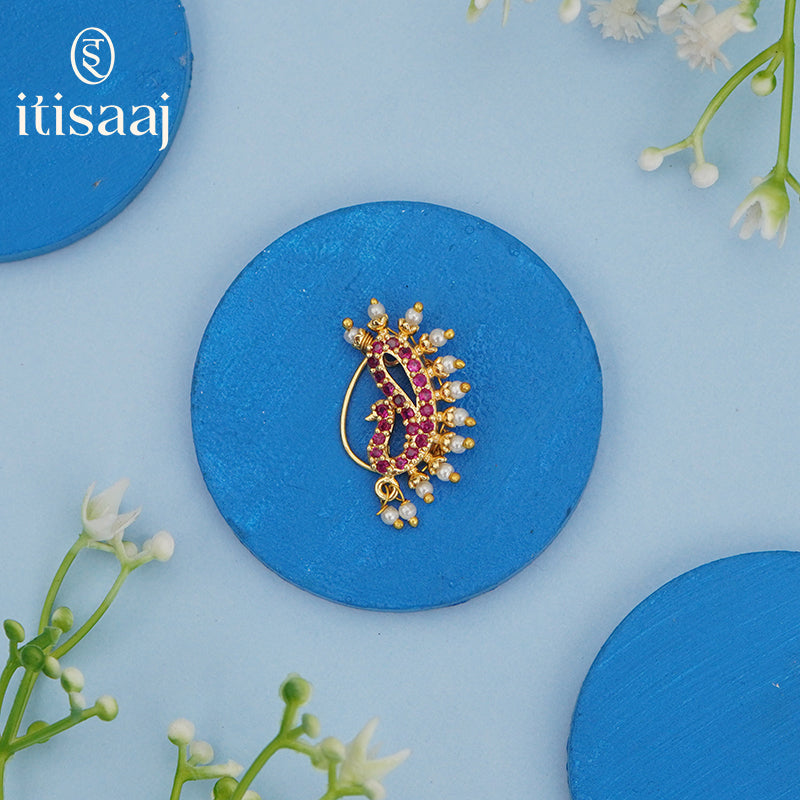Traditional Bridal Wear Nath/Nose Pin (Pressing) - 5124