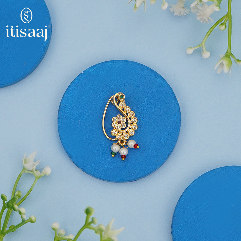 Traditional Bridal Wear Nath/Nose Pin (Pressing) - 5358