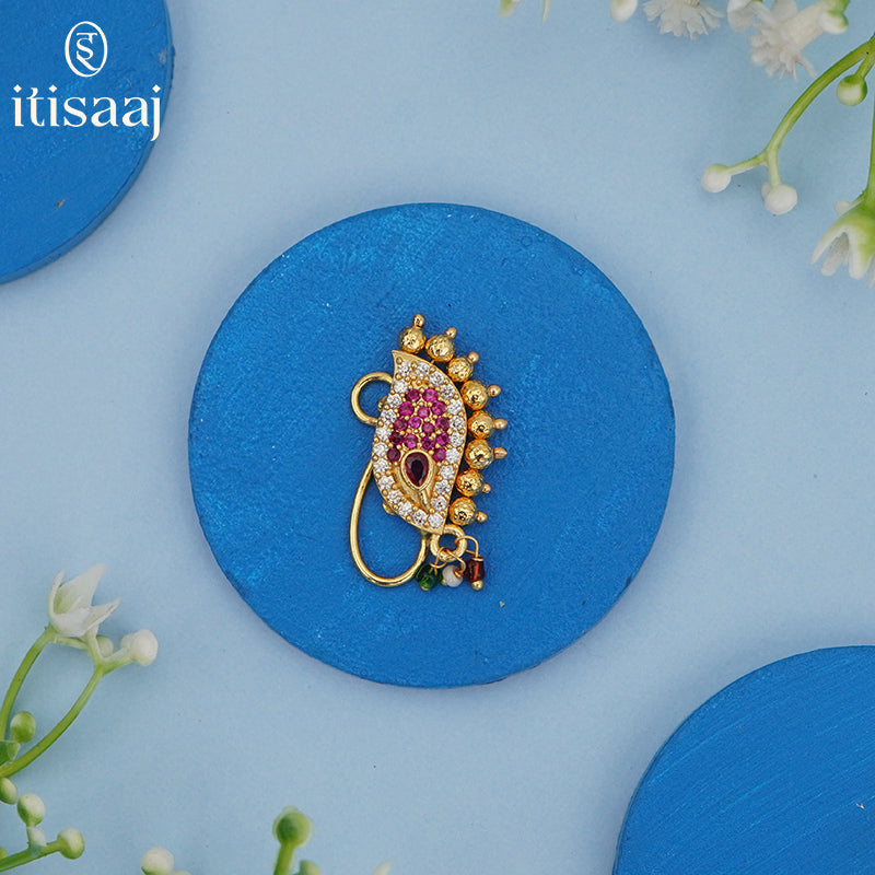 Traditional Bridal Wear Nath/Nose Pin (Pressing) - 3476