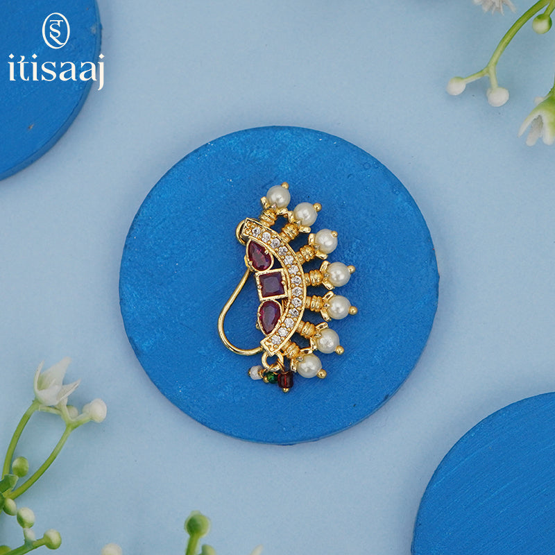 Traditional Bridal Wear Nath/Nose Pin (Pressing) - 5132