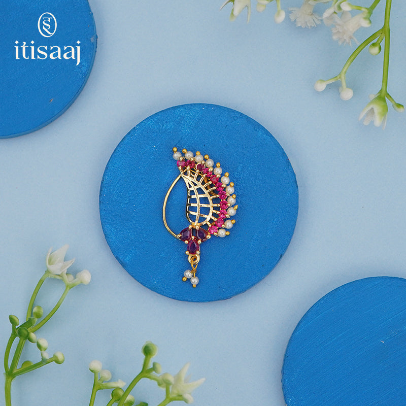 Traditional Bridal Wear Nath/Nose Pin (Pressing) - 5123