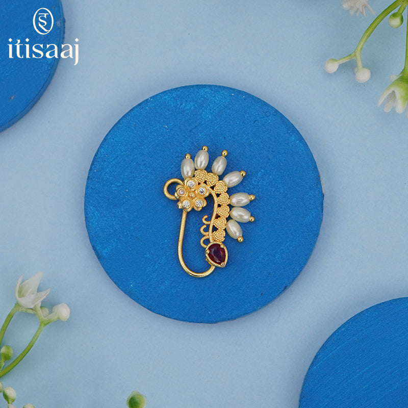 Traditional Bridal Wear Nath/Nose Pin (Pressing) - 5133