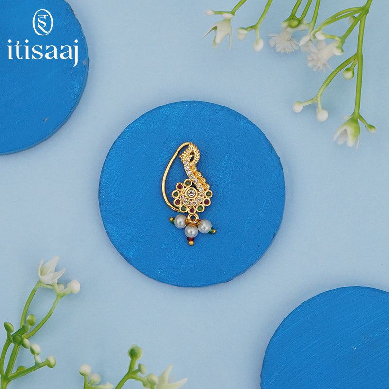 Traditional Bridal Wear Nath/Nose Pin (Pressing) - 5354
