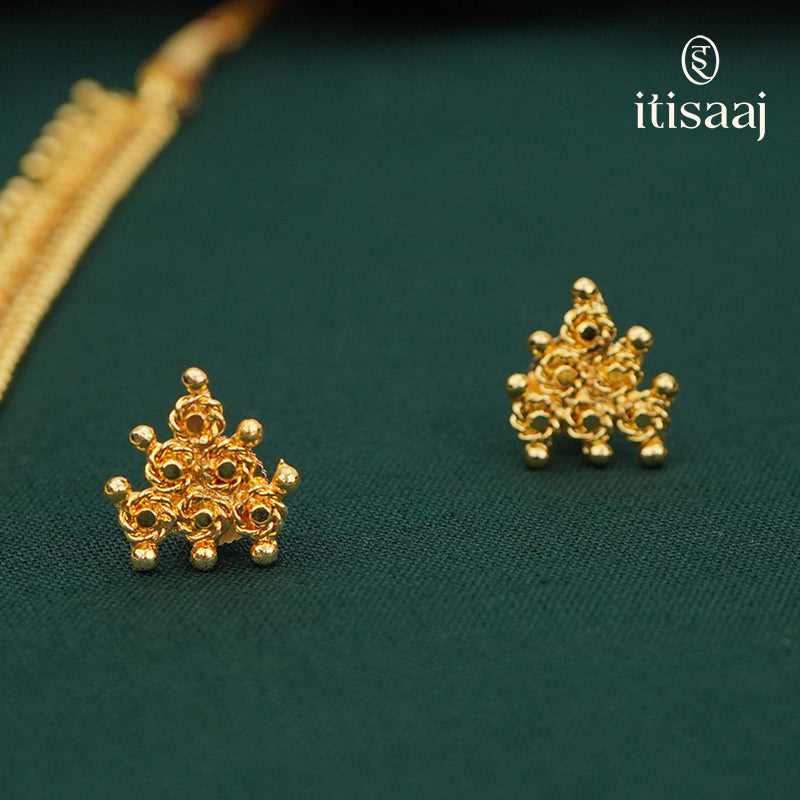 Traditional Gold Plated Long Necklace Set - 1157
