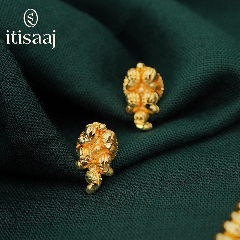 Traditional Long Necklace Set with Matching Koyari Stud Earrings - 4123