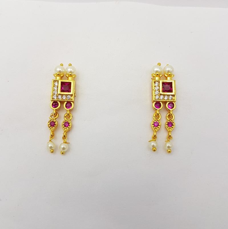 Traditional Maharashtrian Chinchpeti Moti Necklace 25 Square Stone Lolak