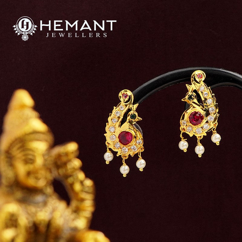 Traditional Maharashtrian Chinchpeti Moti Necklace Long Chinch Peti 4 Line - 824