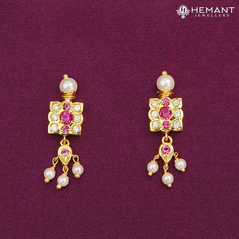 Traditional Maharashtrian Chinchpeti Moti Har 21 Kasturi 9 Stone WT - Chinchpeti Necklace