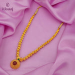 Traditional Maharashtrian Kolhapuri Javmala G Saj Rava 5 Line Pendal - 4932