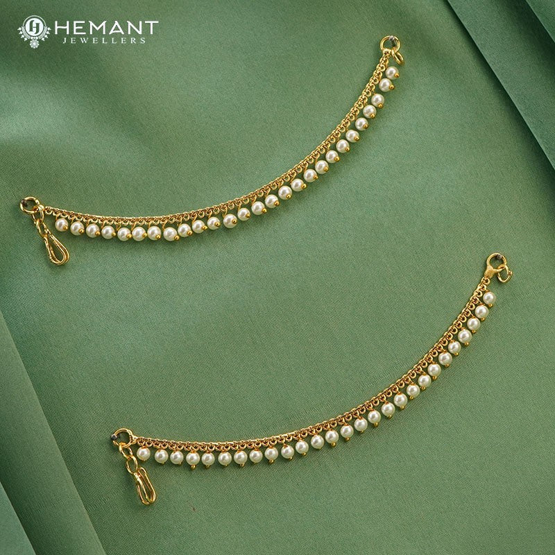 Traditional Maharashtrian Kolhapuri Kan Chain Moti I – itisaaj