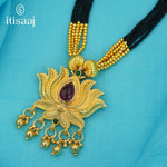 Traditional Maharashtrian Kolhapuri Mangalsutra 12 Mani Kamal Pendal - 1970