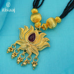 Traditional Maharashtrian Kolhapuri Mangalsutra 3 Jav Kamal Pendal - 1147