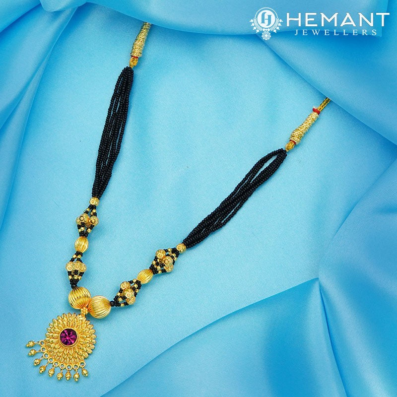 Traditional Maharashtrian Kolhapuri Mangalsutra 5 MM Dot Gattha Surya - 519