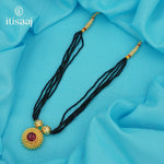 Traditional Maharashtrian Kolhapuri Mangalsutra Plain Saj Rava 5 Line - 5232