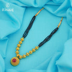 Traditional Maharashtrian Kolhapuri Mangalsutra Saj Rava 5 Line Pendal - 4958