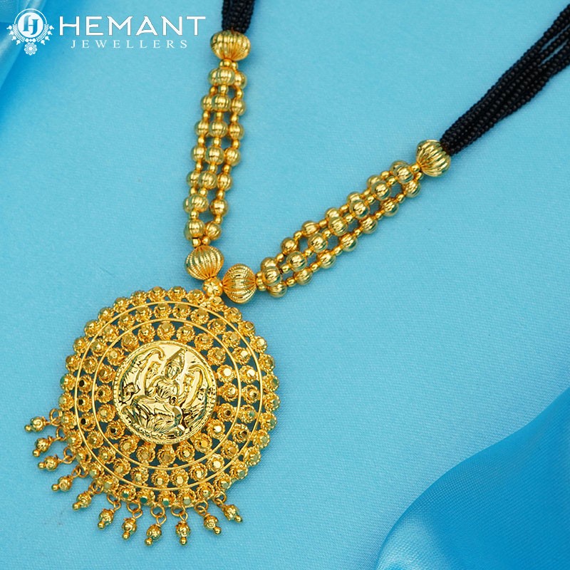 Traditional Maharashtrian Kolhapuri Mangalsutra Tarboose Laxmi III Veni - 4316