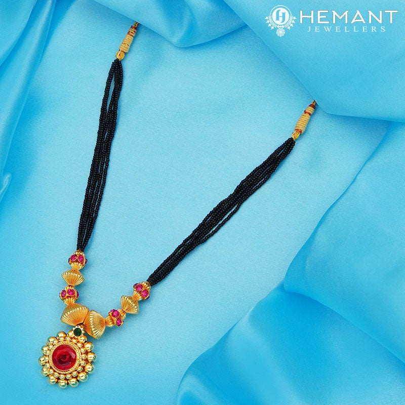 Traditional Maharashtrian Kolhapuri Mangalsutra Topra Chakri Saj 12 MM - 728