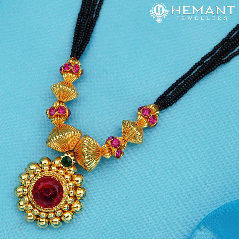 Traditional Maharashtrian Kolhapuri Mangalsutra Topra Chakri Saj 12 MM - 728