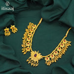 Traditional Maharashtrian Kolhapuri Peti Har 13 Kamal with Earrings - 4461